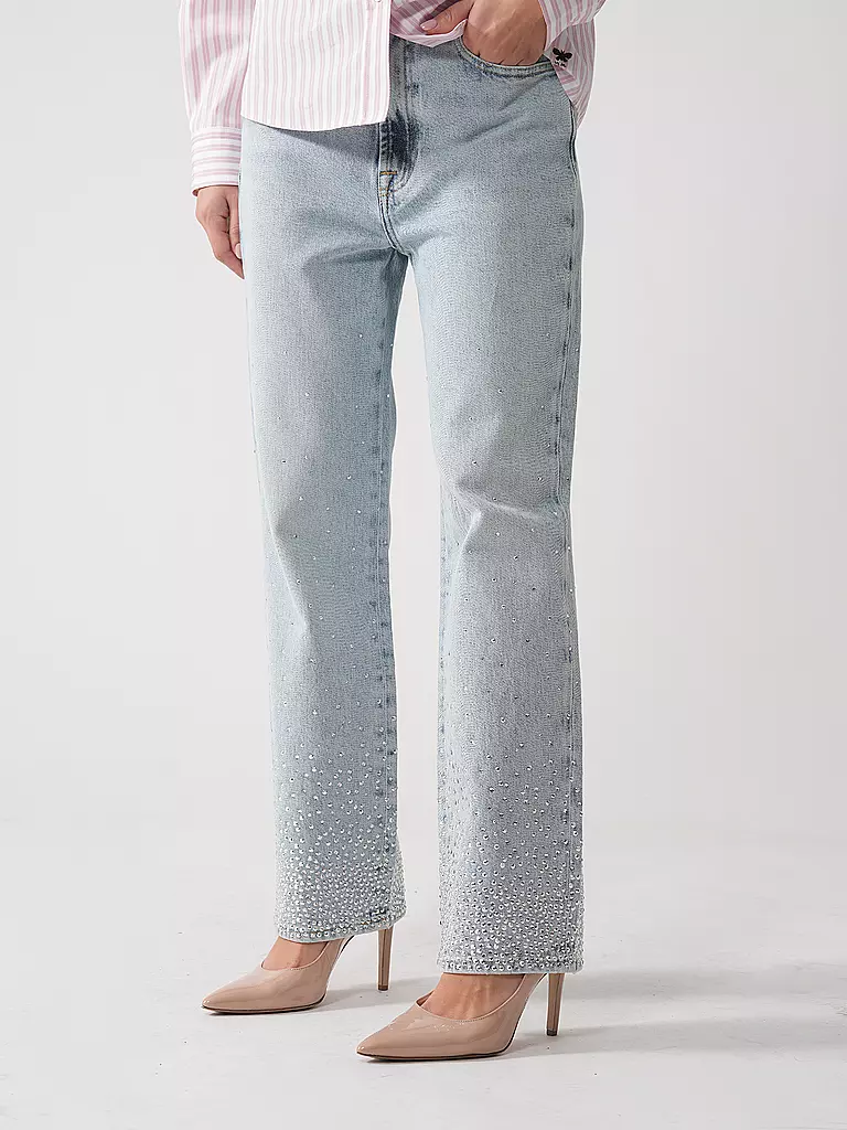 7 FOR ALL MANKIND | Jeans Wide Leg LOGAN STOVEPIPE JUICY | Bleu clair
