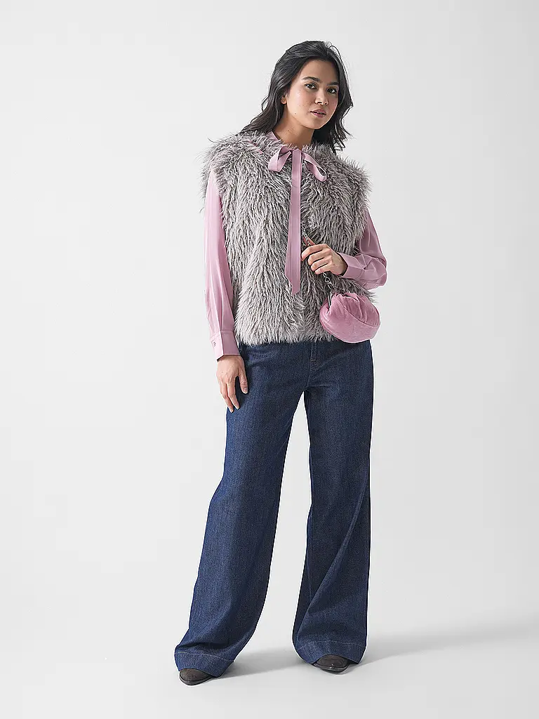 7 FOR ALL MANKIND | Jeans Wide Leg PLISSÉ | dunkelblau