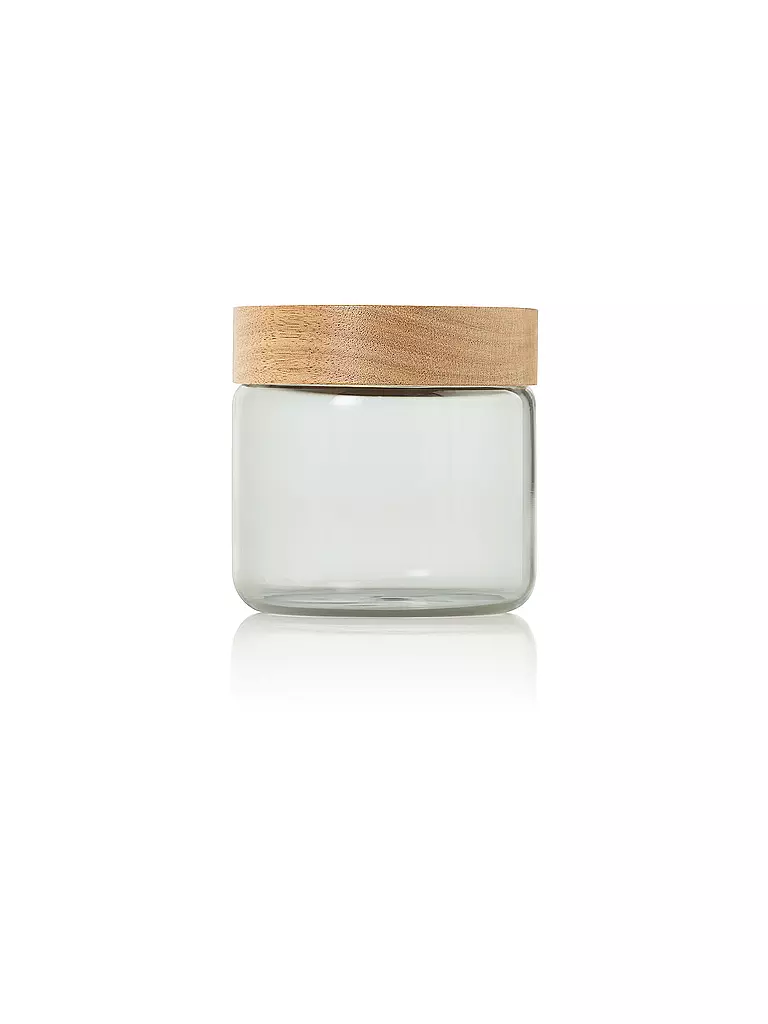 AD HOC | Boîte de conservation 500ml PURE JAR Verre/Gris/Acacia | hellgrau