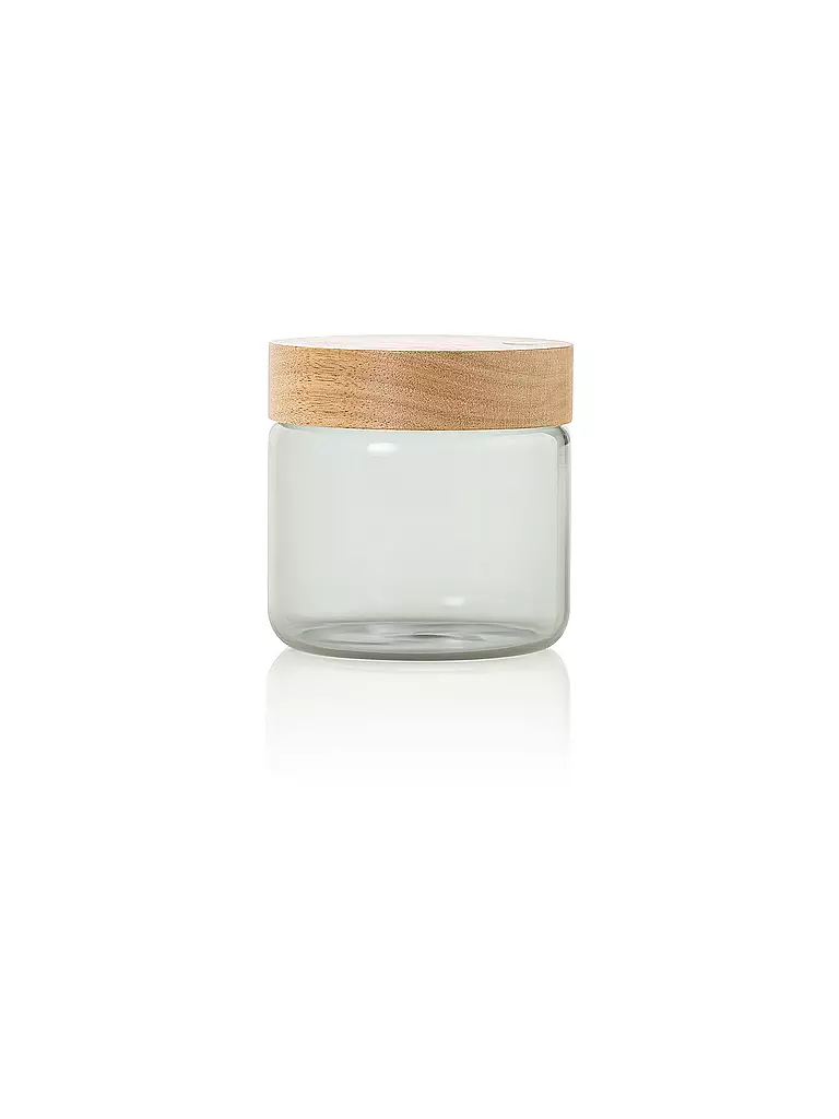 AD HOC | Boîte de conservation 500ml PURE JAR Verre/Gris/Acacia | hellgrau