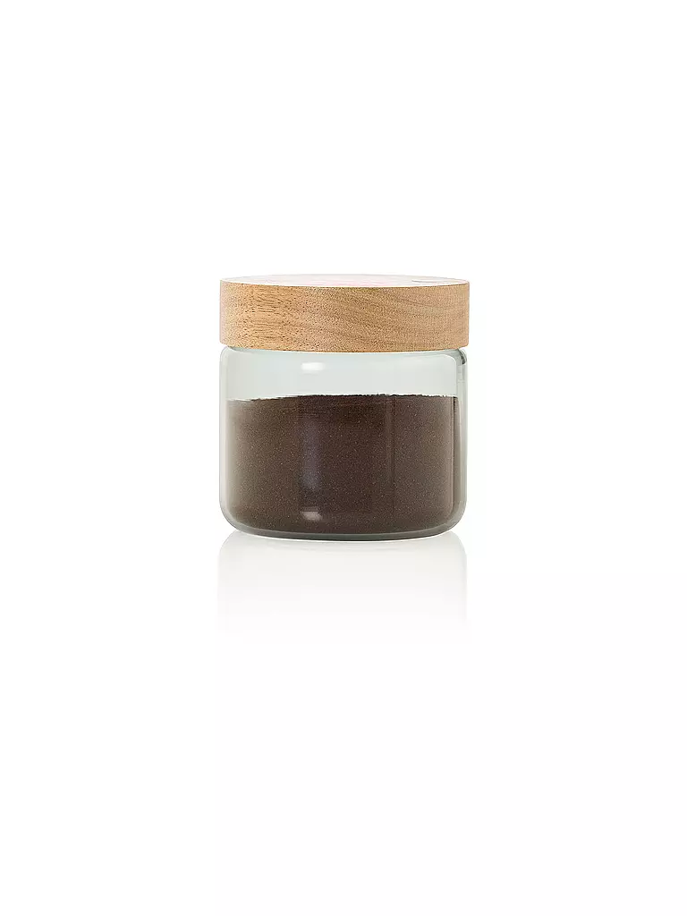 AD HOC | Boîte de conservation 500ml PURE JAR Verre/Gris/Acacia | 