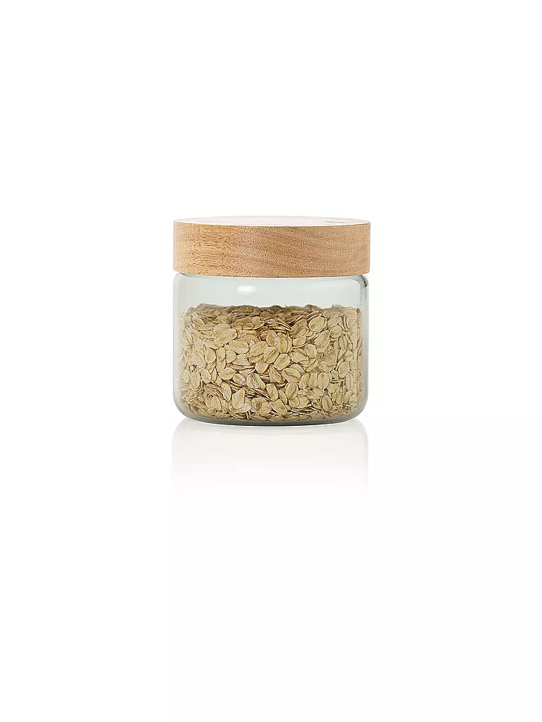 AD HOC | Boîte de conservation 500ml PURE JAR Verre/Gris/Acacia | 