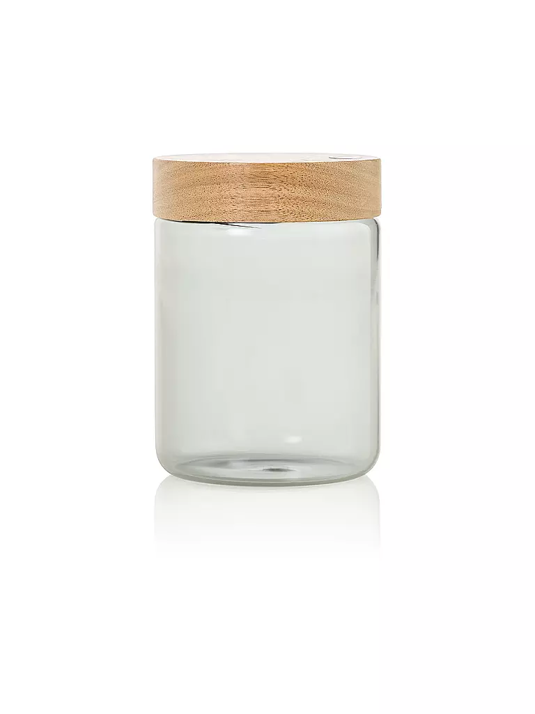AD HOC | Boîte de conservation 800ml PURE JAR Verre/Gris/Acacia | 