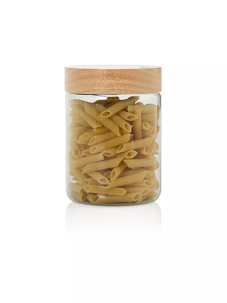 AD HOC | Boîte de conservation 800ml PURE JAR Verre/Gris/Acacia | 
