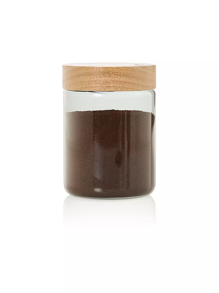AD HOC | Boîte de conservation 800ml PURE JAR Verre/Gris/Acacia | 