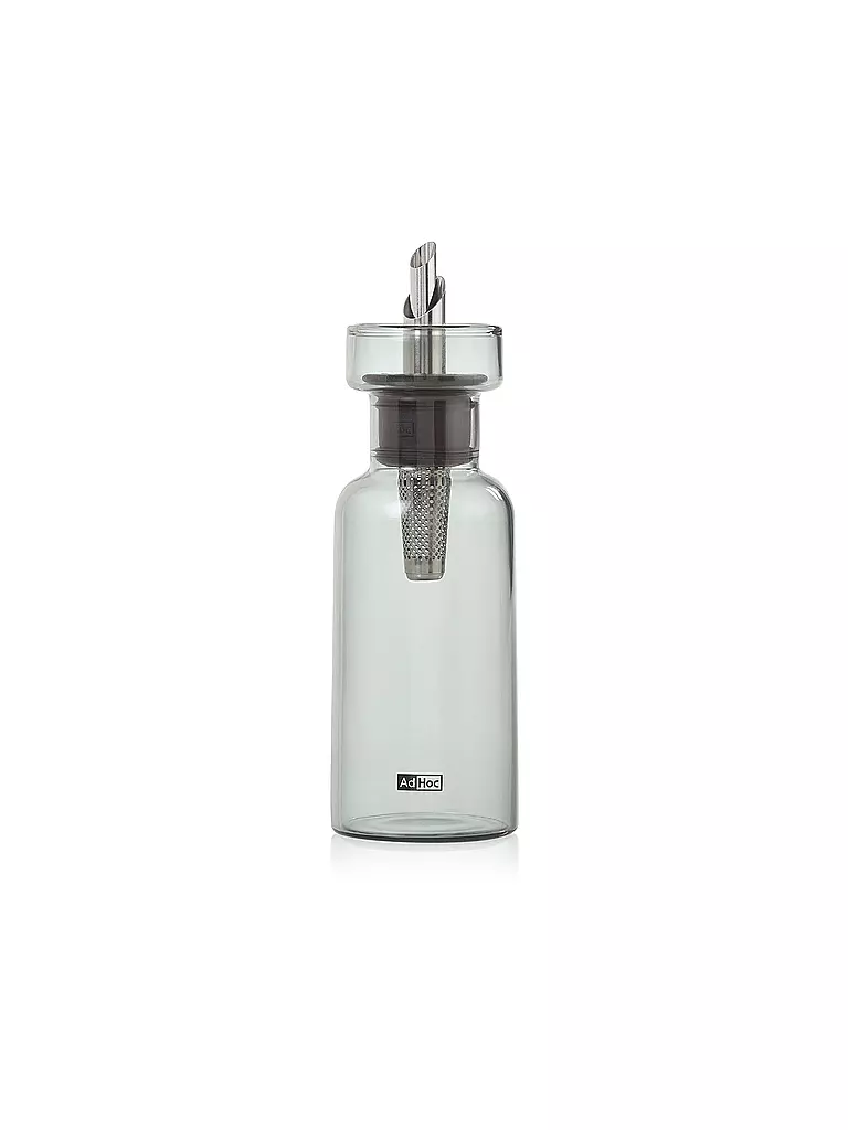 AD HOC | Distributeur d'huile ou de vinaigre AROMA POUR 120ml Gris/Verre/Acier inoxydable | hellgrau