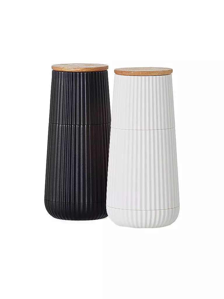 AD HOC | Ensemble de moulins à sel et à poivre 2 pièces 12cm SCAPE Noir / Blanc | weiss