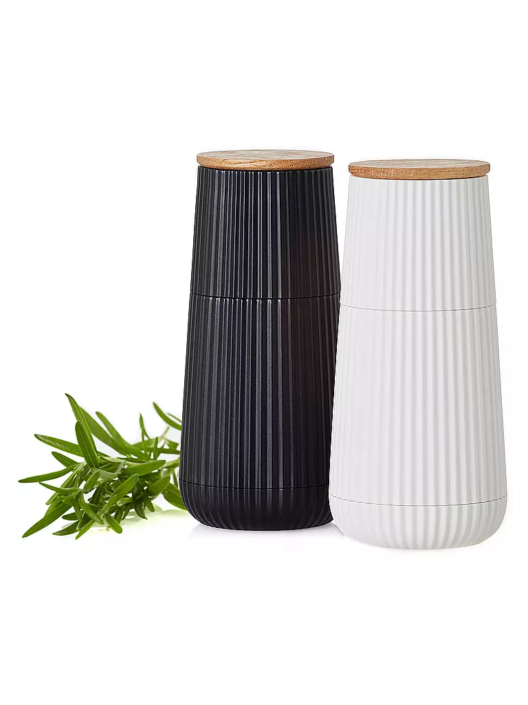 AD HOC | Ensemble de moulins à sel et à poivre 2 pièces 12cm SCAPE Noir / Blanc | weiss