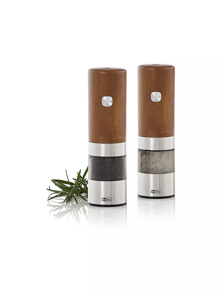AD HOC | Moulin à poivre ou à sel électrique i.MILL 17cm Acacia/Acier inoxydable | 