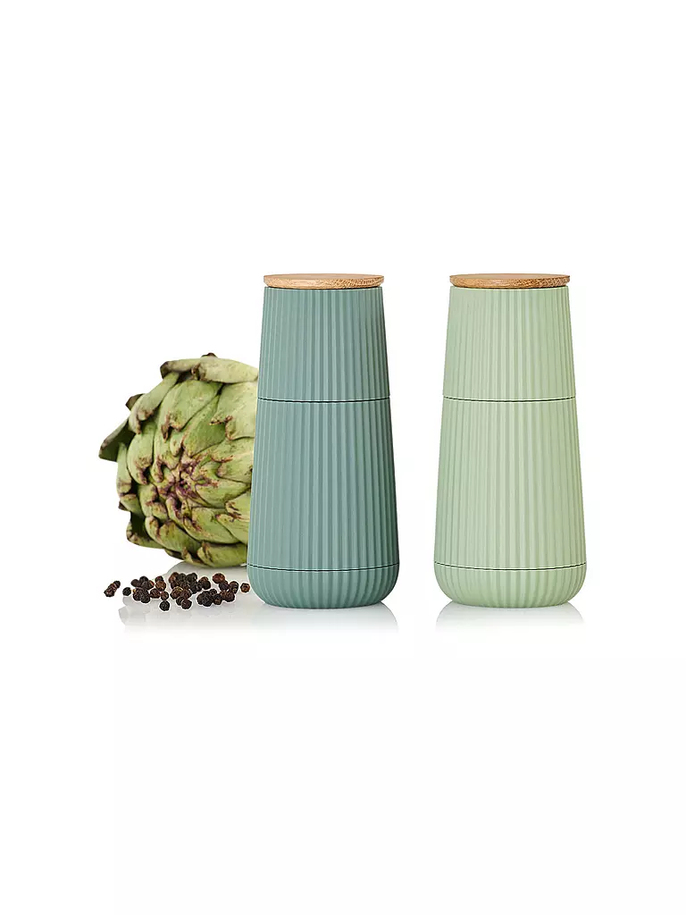 AD HOC | Moulins à sel et à poivre, lot de 2 SCAPE 12 cm, vert clair et vert foncé | 