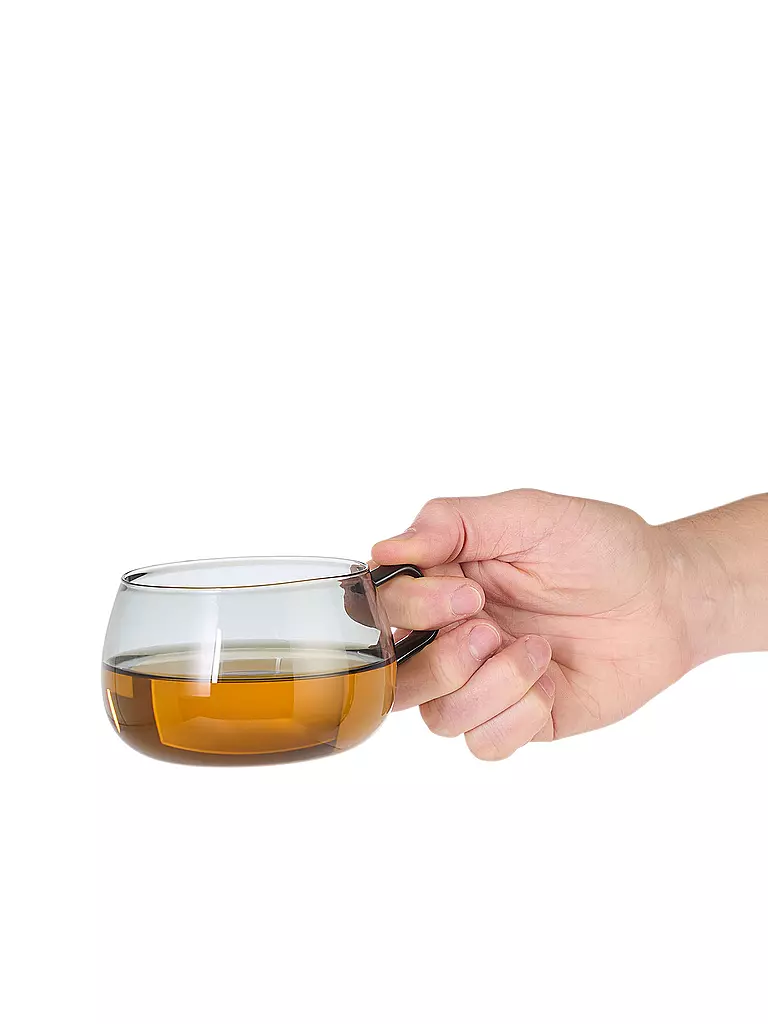 AD HOC | Tasses à thé YUNA, lot de 2, 400 ml, verre / gris | Gris