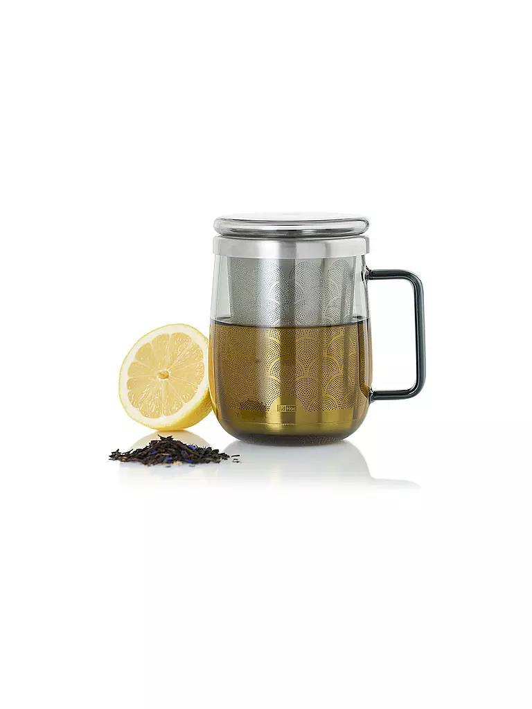 AD HOC | Verre à thé avec filtre YUNA 560ml Verre / Gris | grau