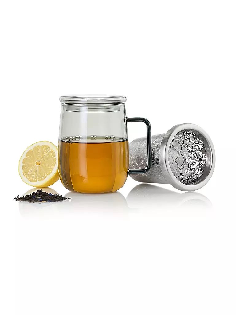 AD HOC | Verre à thé avec filtre YUNA 560ml Verre / Gris | 