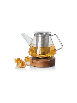 ADHOC | Coffret cadeau Théière FUSION et Réchaud 1l Verre / Acacia