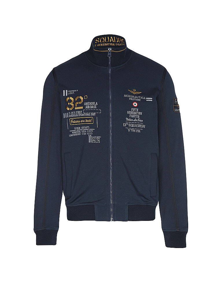 Sweat-shirt zippé bleu marine L