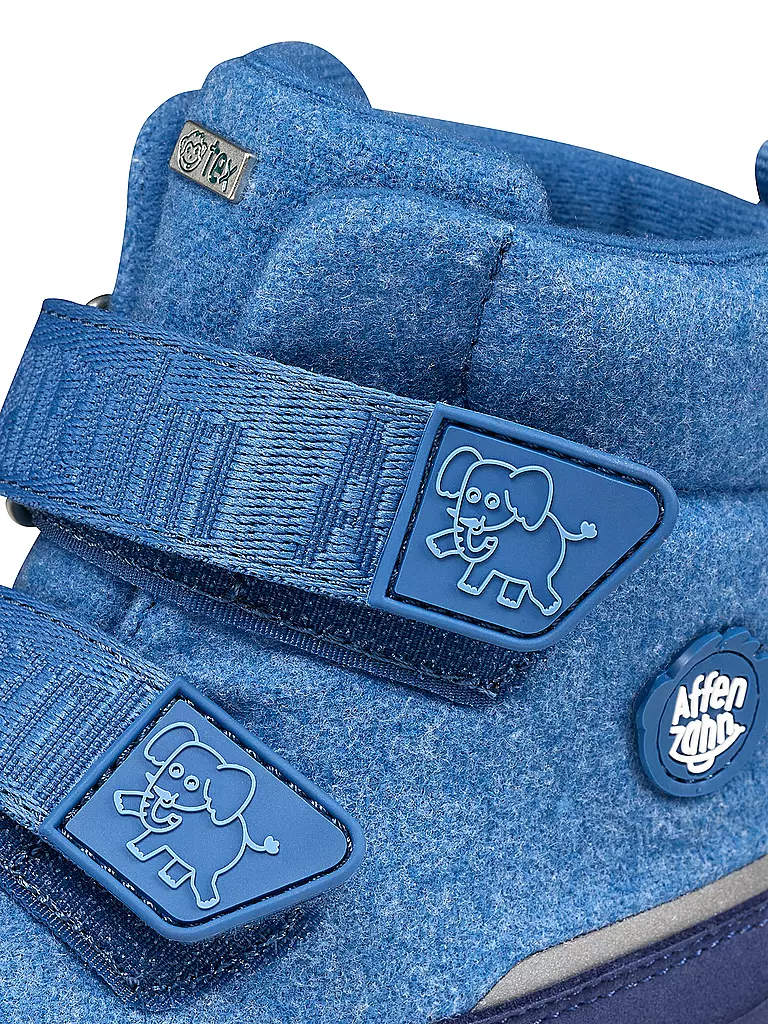 AFFENZAHN | Bottes d'hiver pour enfants LAINE COMFY Éléphant | blau