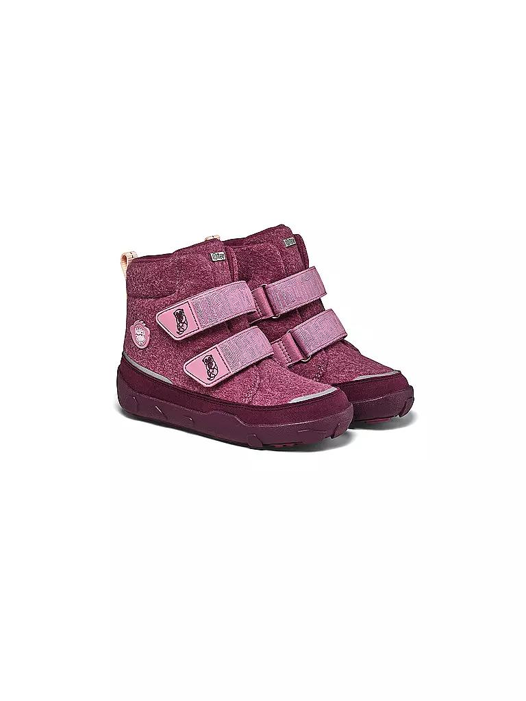 AFFENZAHN | Bottes enfant WOLLE COMFY Otter | dunkelrot