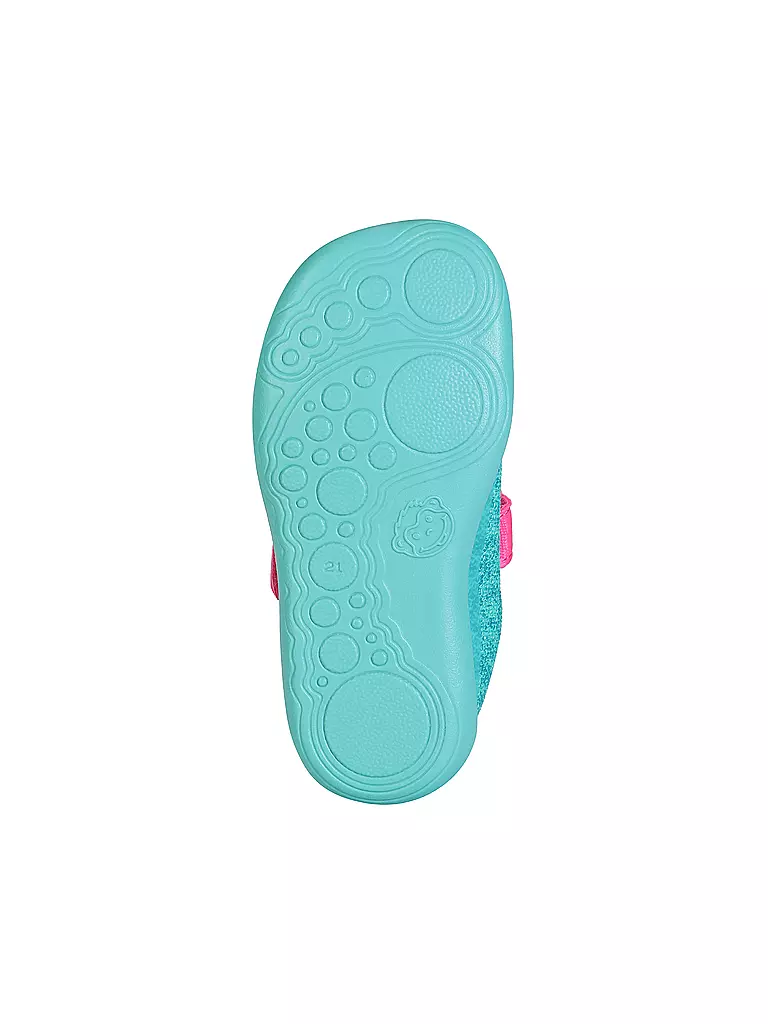 AFFENZAHN | Chaussures pieds nus pour enfants KNIT HAPPY Hibou | Turquoise