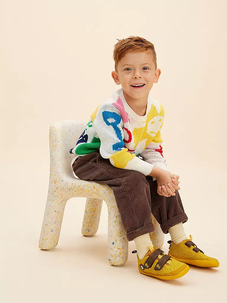 AFFENZAHN | Chaussures pieds nus pour enfants KNIT HAPPY Tigre | Jaune