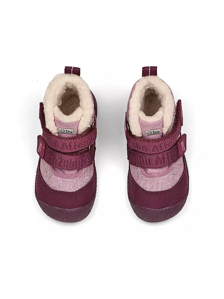 AFFENZAHN | Chaussures premiers pas d'hiver VEGAN SNUGGY Loutre | Rose