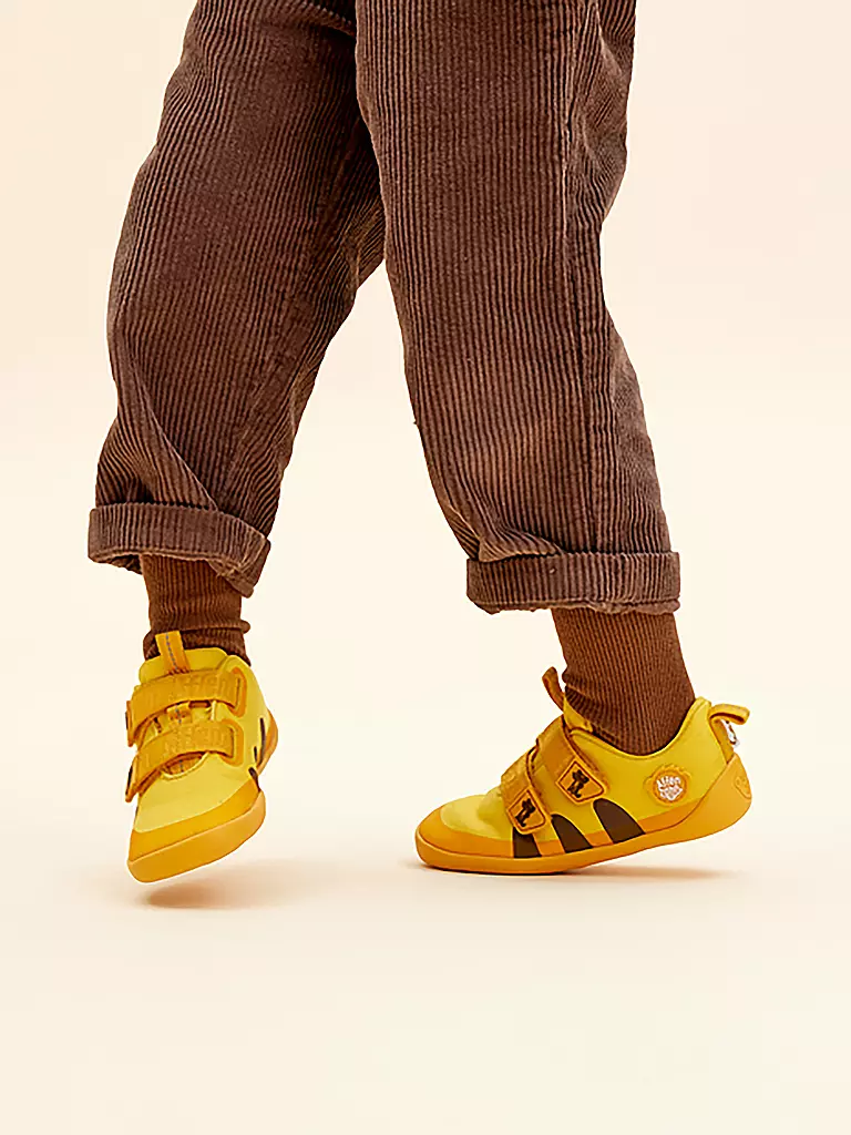 AFFENZAHN | Sneaker Barfußschuh COTTON LUCKY Tiger pour enfants | gelb