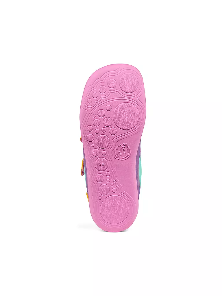AFFENZAHN | Sneakers barefoot pour enfants COTTON LUCKY Toucan créatif | lila