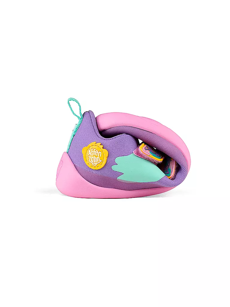 AFFENZAHN | Sneakers barefoot pour enfants COTTON LUCKY Toucan créatif | lila