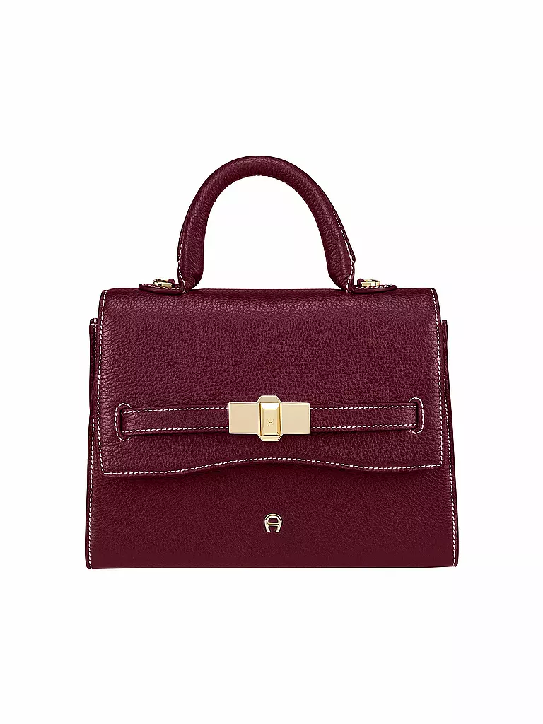 AIGNER | Sac en cuir - Sac à main FARAH Small | Rouge foncé