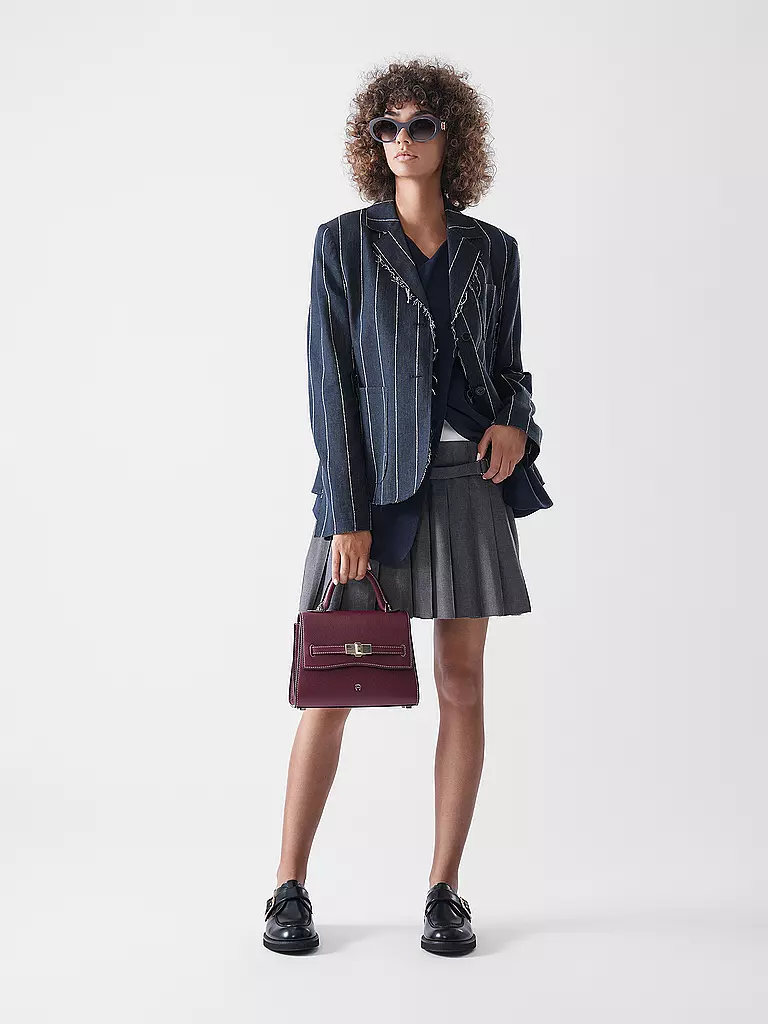 AIGNER | Sac en cuir - Sac à main FARAH Small | Rouge foncé