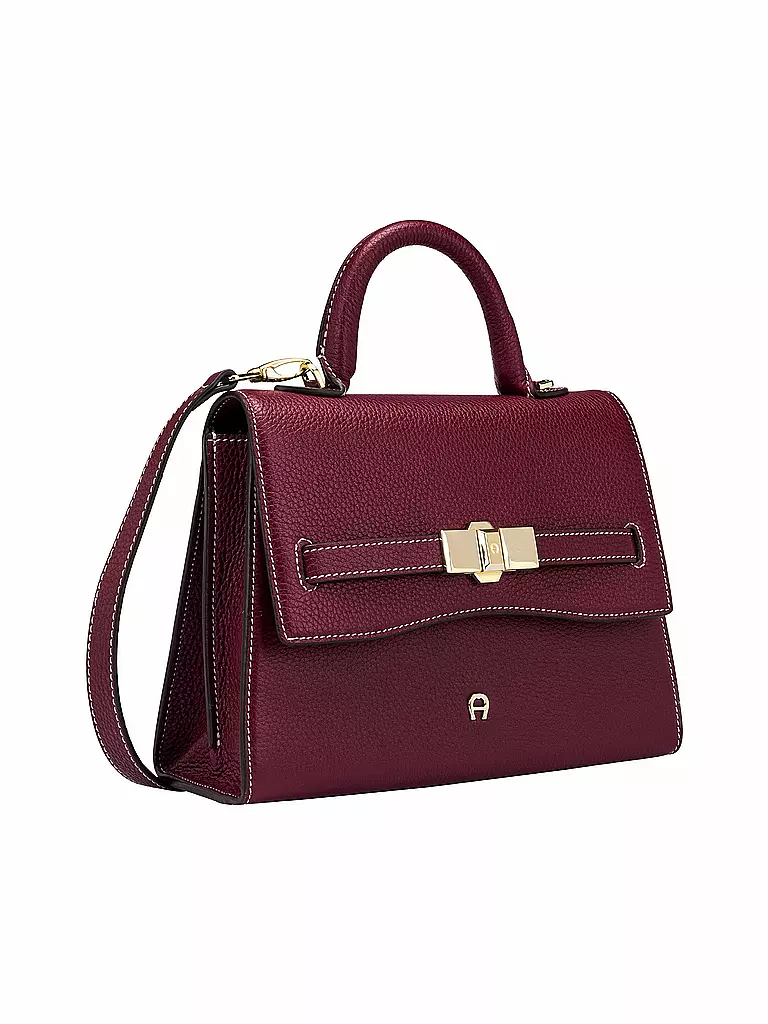 AIGNER | Sac en cuir - Sac à main FARAH Small | Rouge foncé