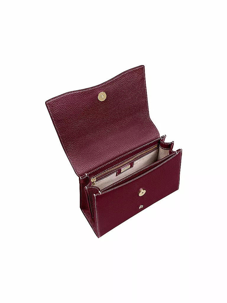 AIGNER | Sac en cuir - Sac à main FARAH Small | Rouge foncé