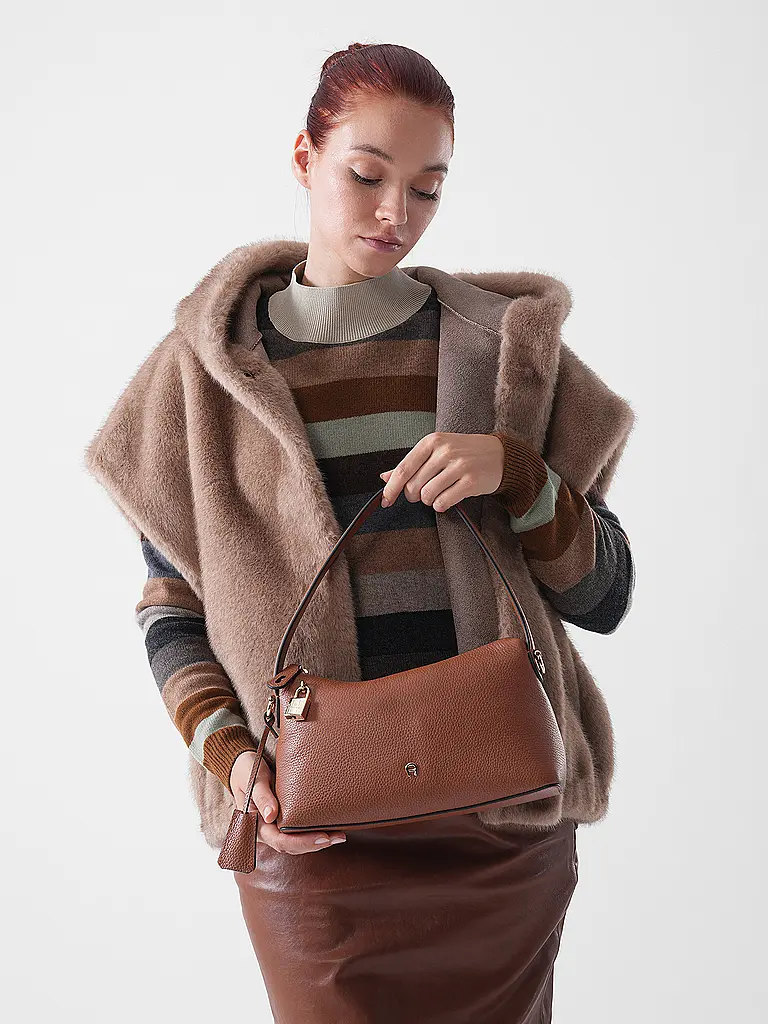 AIGNER | Sac en cuir - Sac Hobo DELIA Small | braun
