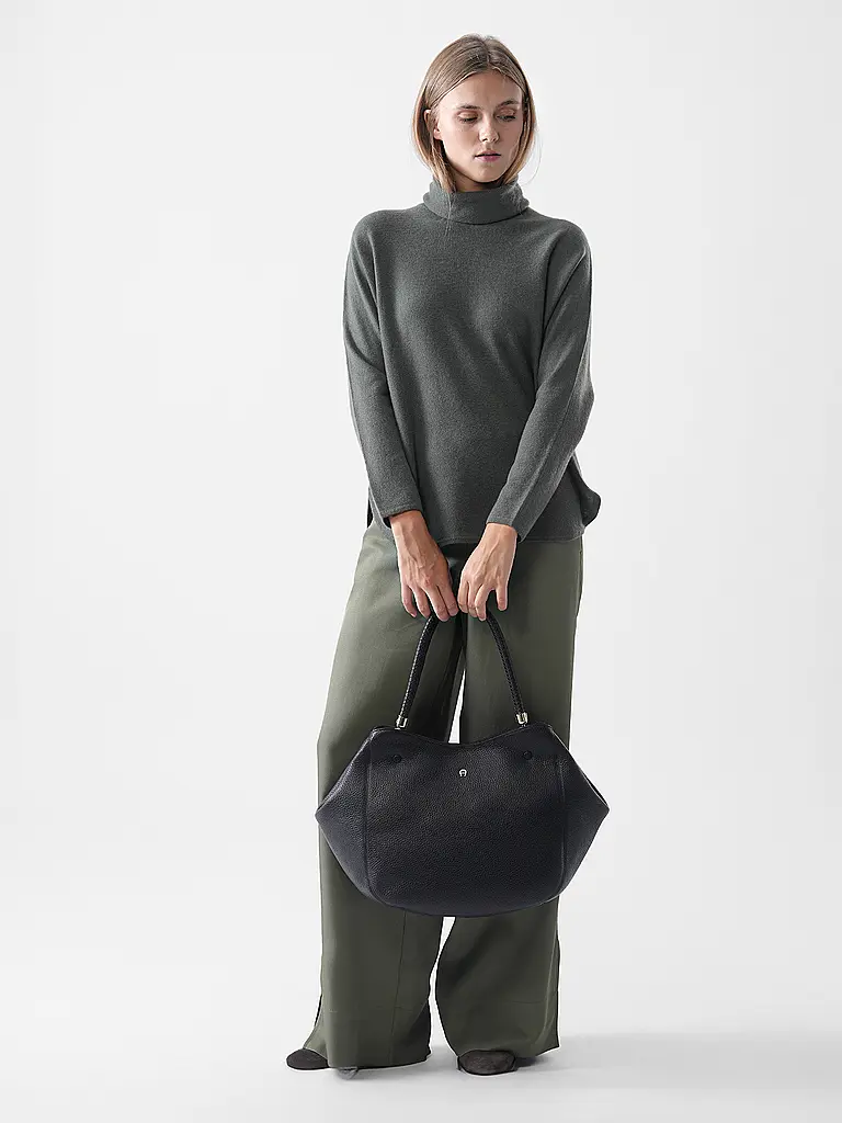 AIGNER | Sac en cuir - Shopper CARRE SOFT Large | Noir