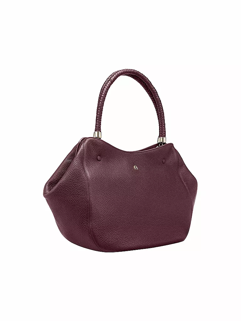 AIGNER | Sac en cuir - Shopper CARRE SOFT Large | Rouge foncé