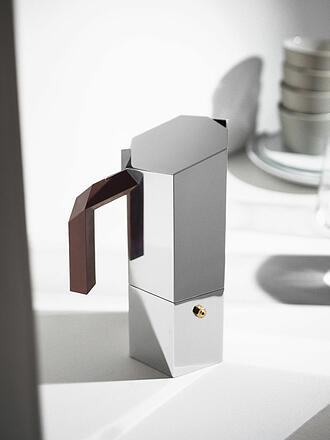 ALESSI | Cafetière à expresso MENHIR 3 tasses en acier inoxydable