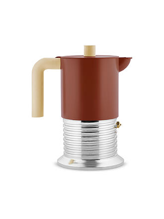 ALESSI | Cafetière italienne VITE 6 tasses aluminium/marron