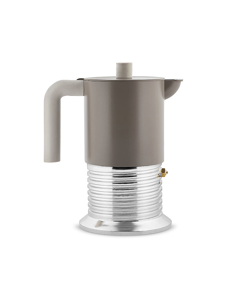 ALESSI Cafetière italienne VITE 6 tasses Aluminium/Gris chaud camel