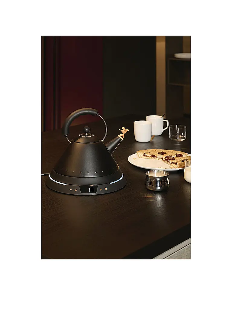 ALESSI | Bouilloire électrique 1,5 l Michael Graves en acier inoxydable noir | Noir