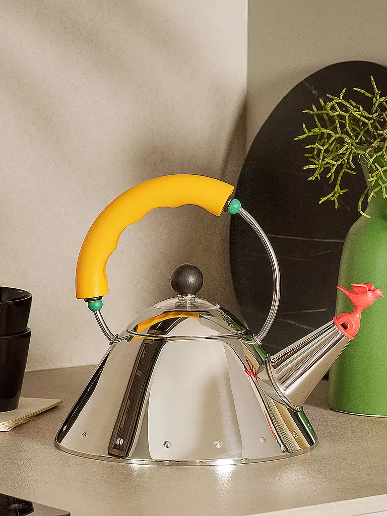 ALESSI | Bouilloire 1l en acier inoxydable / Jaune | Argent