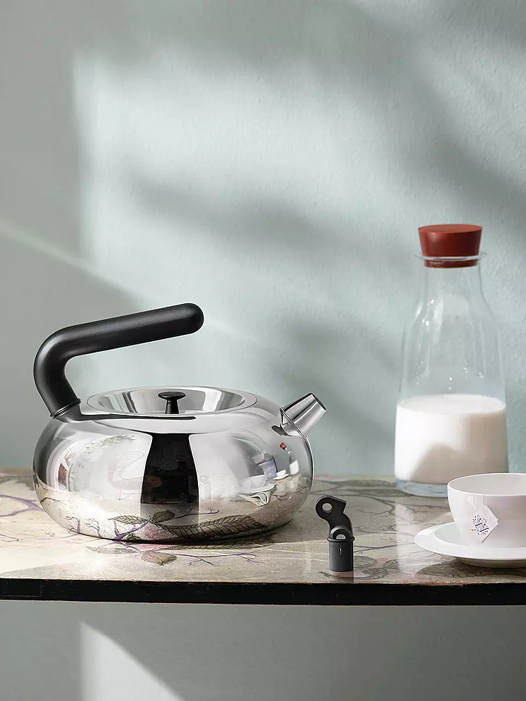 ALESSI | Bouilloire Bulbul 2,5 l en acier inoxydable / Noir | Argent