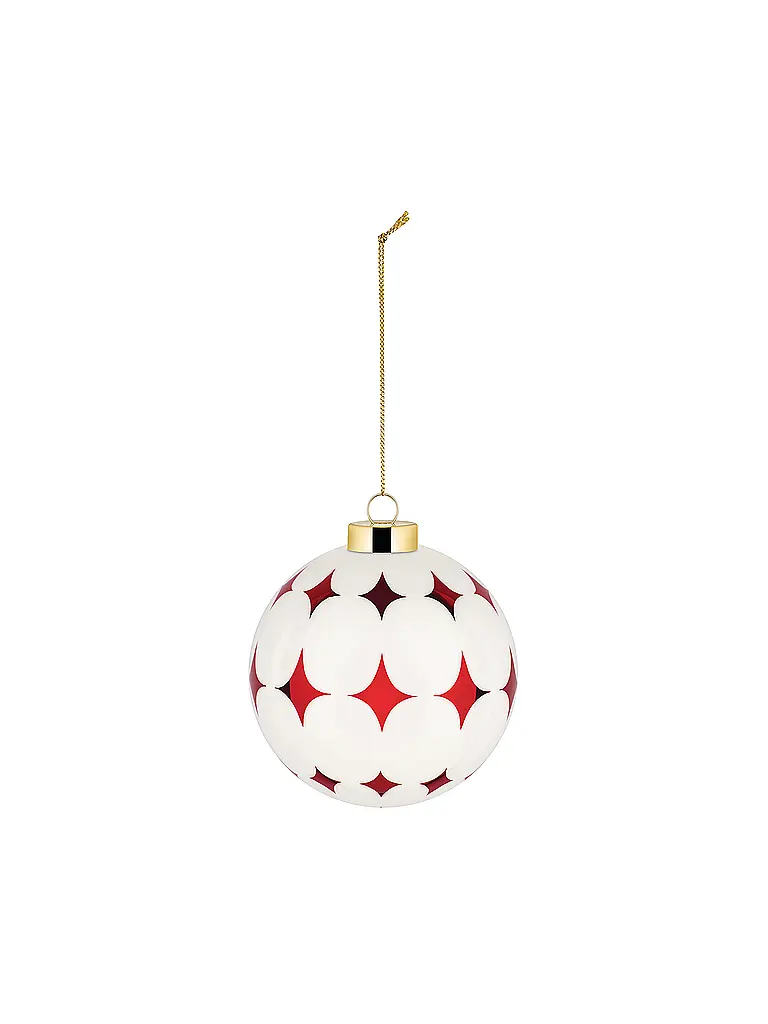 ALESSI | Boule de Noël 9cm DELIGHT Blanc/Rouge | Rouge