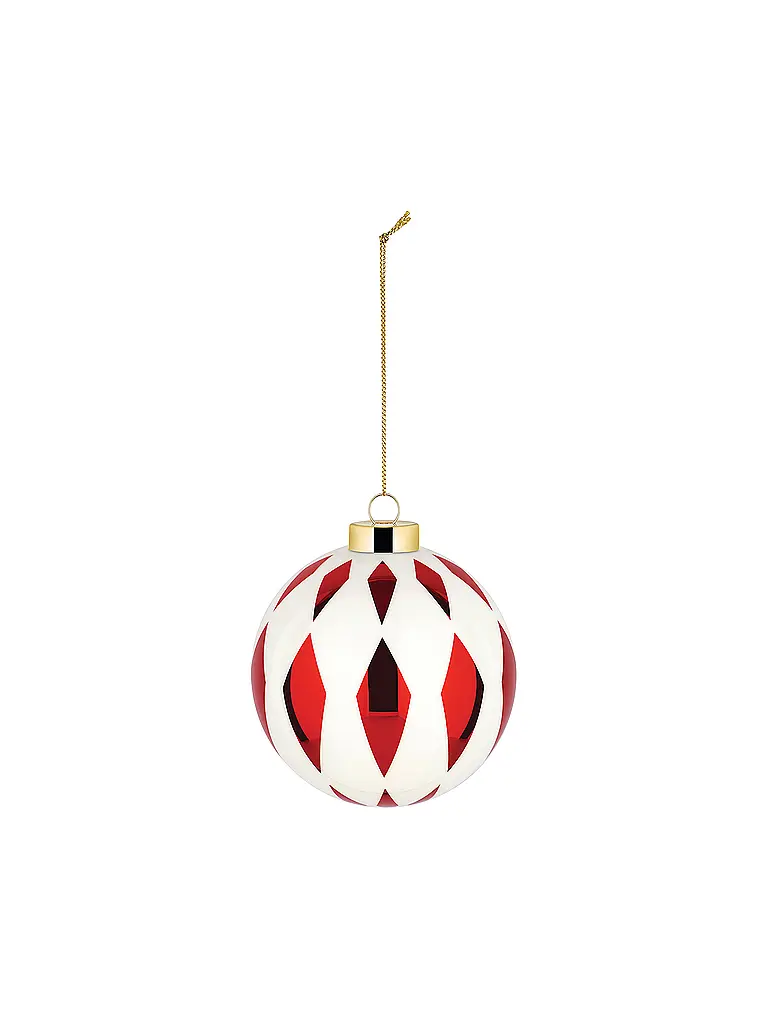 ALESSI | Boule de Noël 9cm DELIGHT Blanc/Rouge | Rouge