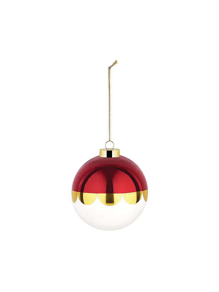 ALESSI | Boule de Noël 9cm DELIGHT Blanc/Rouge | Rouge