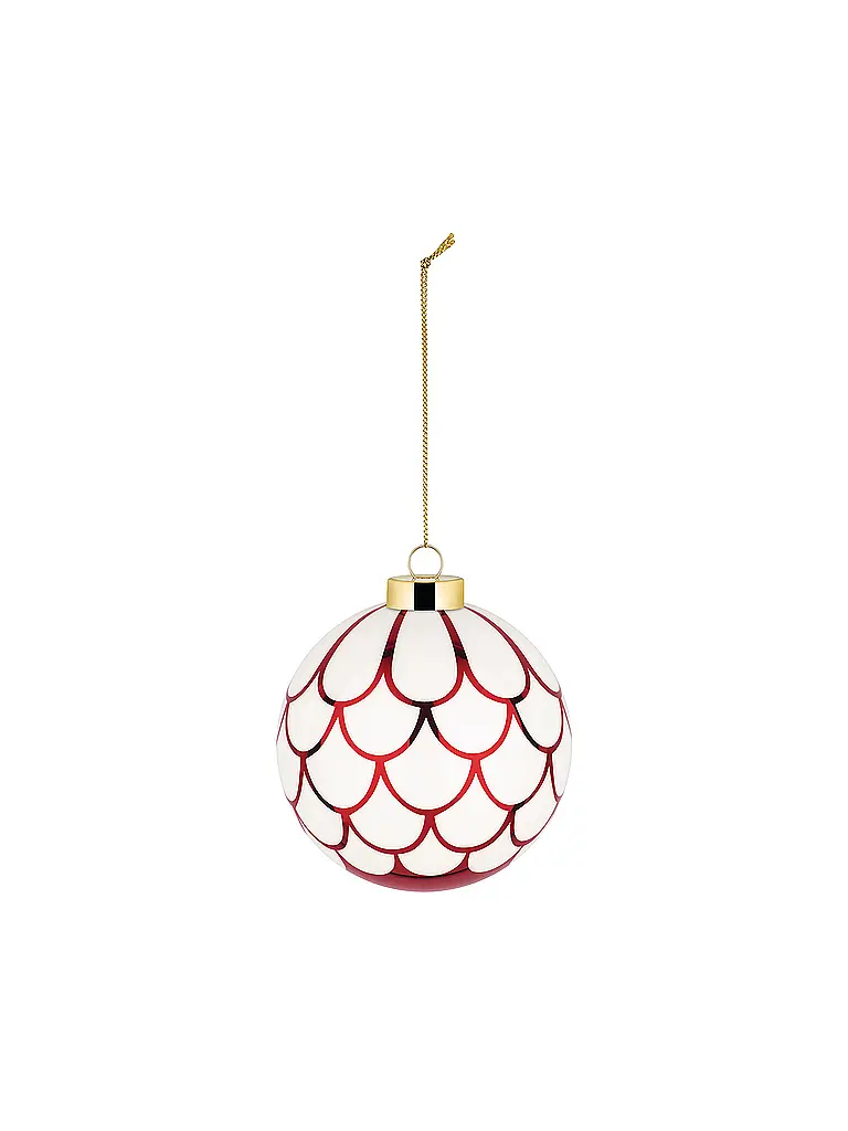 ALESSI | Boule de Noël 9cm DELIGHT Blanc/Rouge | Rouge