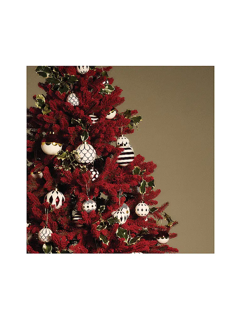 ALESSI | Boule de Noël 9cm DELIGHT Blanc/Rouge | Rouge