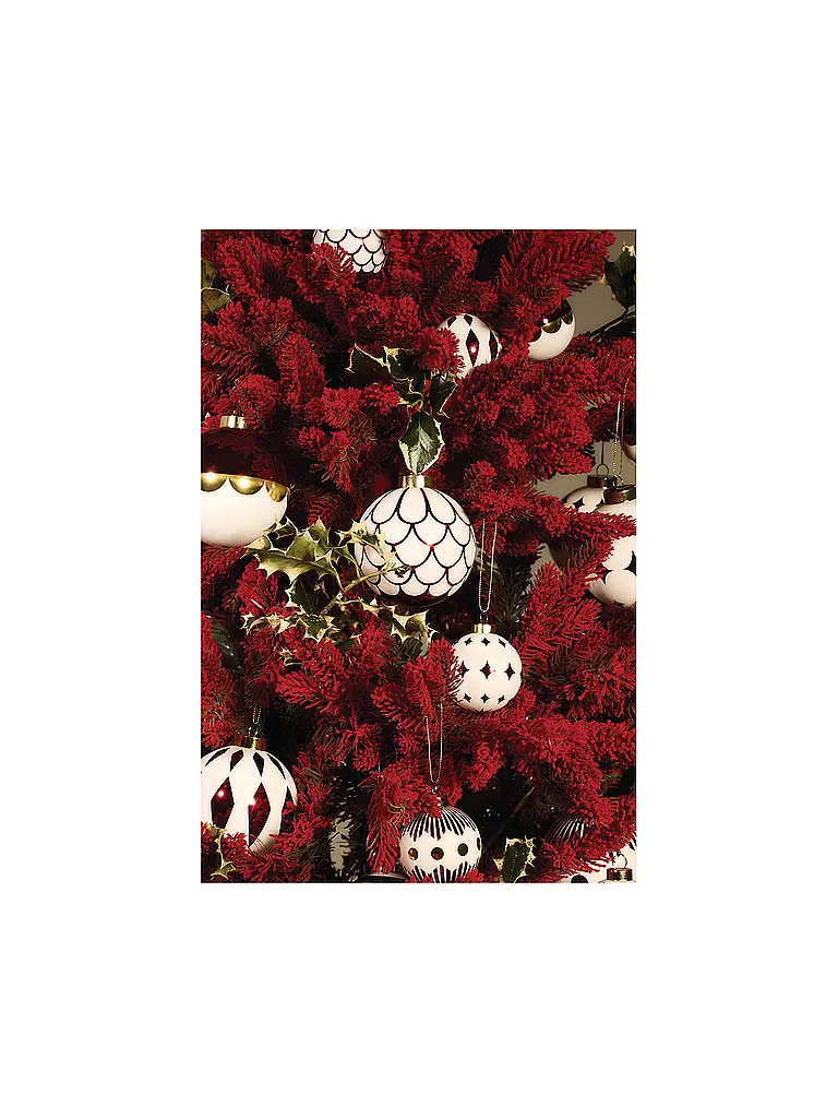 ALESSI | Boule de Noël 9cm DELIGHT Blanc/Rouge | 