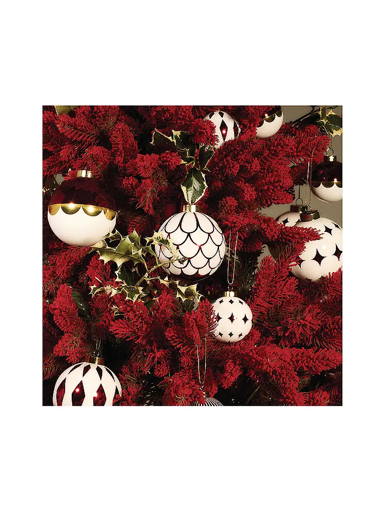 ALESSI | Boule de Noël 9cm DELIGHT Blanc/Rouge | 