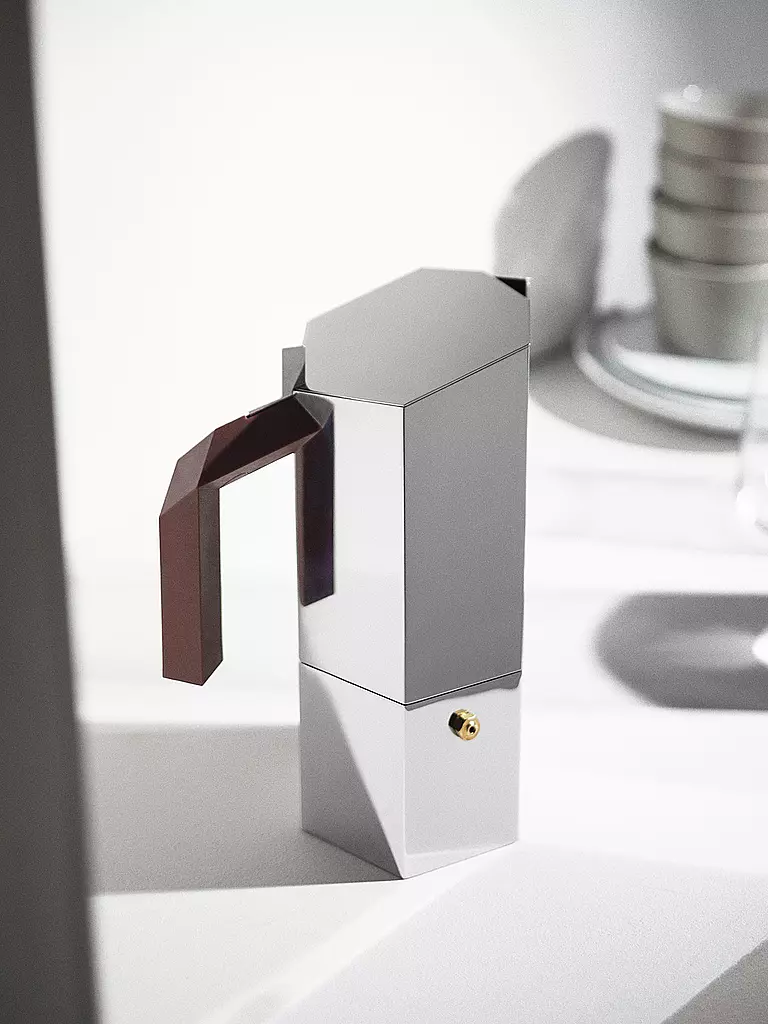 ALESSI | Cafetière à expresso MENHIR 3 tasses en acier inoxydable | silber