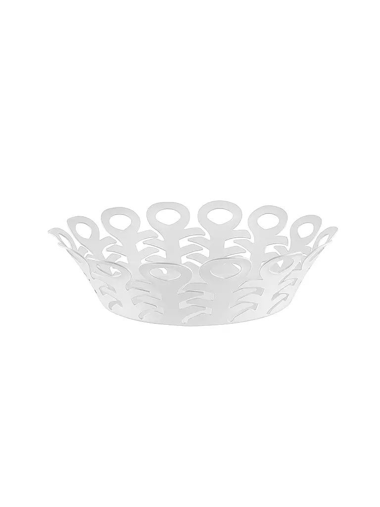 ALESSI | Corbeille VIMINI 22cm en acier inoxydable époxy. Blanc | weiss