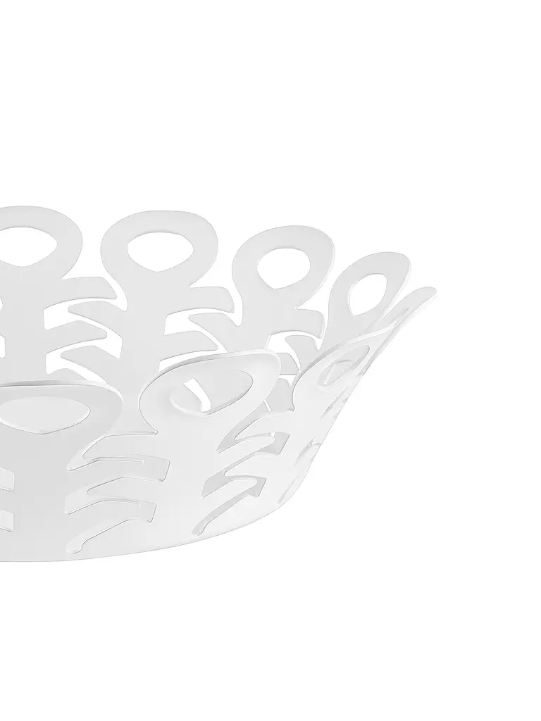 ALESSI | Corbeille VIMINI 22cm en acier inoxydable époxy. Blanc | 